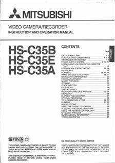Mitsubishi HS C 35 - Series manual. Camera Instructions.